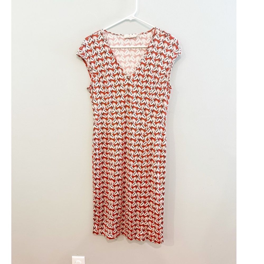 Tory Burch silk Sophia dress red poppy - Picture 3 of 6